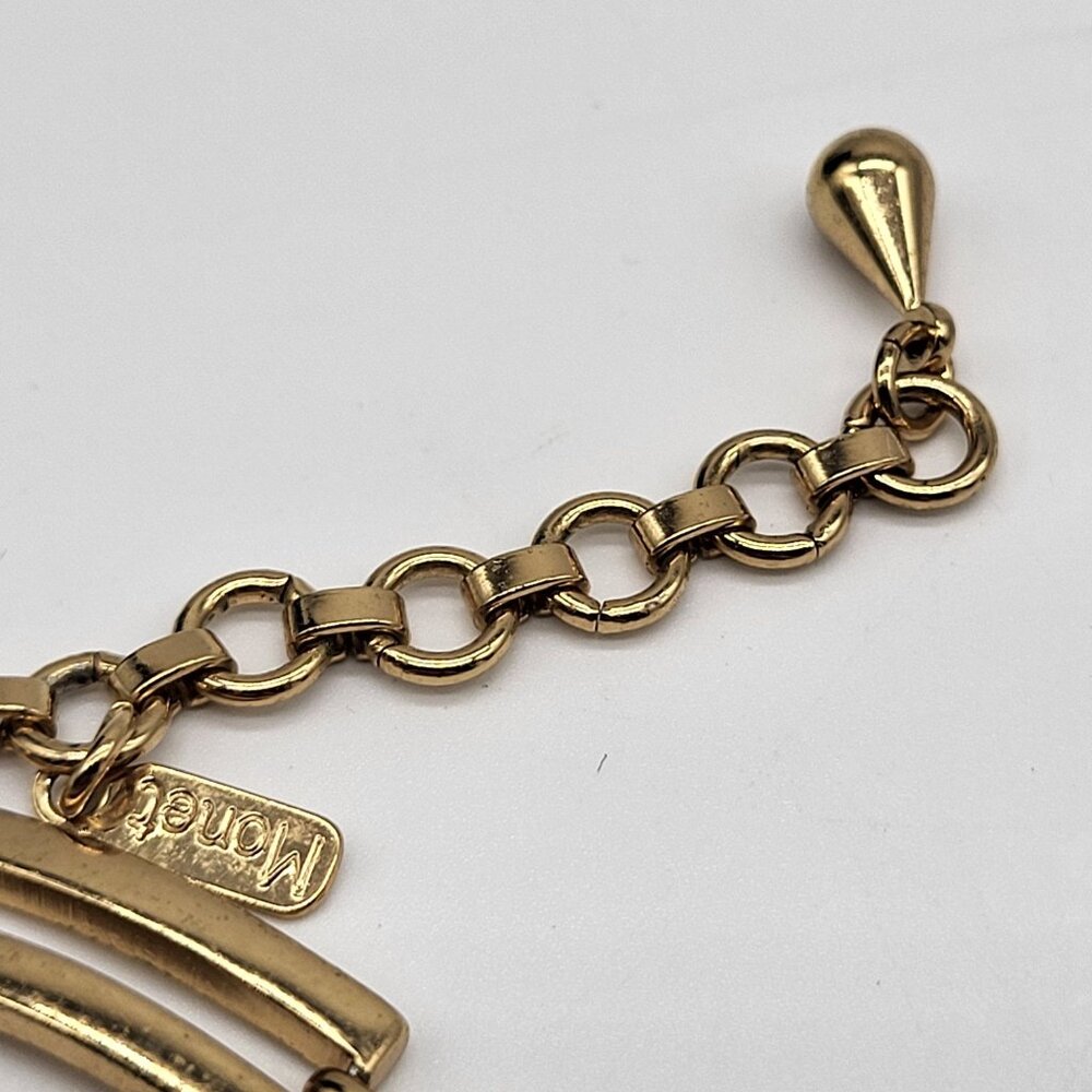 VTG Monet Gold Tone Open Link Chain Choker Necklace - Picture 5 of 8
